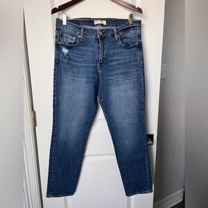 Gap 1969 Real Straight Distressed Denim Jeans Size 31 Short